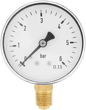 0-6bar 1/4" NPT Thread Pressure Gauge Side Mount Manometer 6cm Dial Plate For Fuel Air Oil Water Pressure Measuring Tools