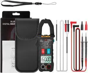 ANENG ST207 Digital Bluetooth Multimeter Clamp Meter 6000 Count True RMS DC/AC Voltage Tester AC Current Hz Capacitance Ohm & Packing Box - Black