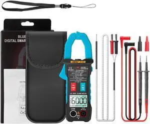 ANENG ST207 Digital Bluetooth Multimeter Clamp Meter 6000 Count True RMS DC/AC Voltage Tester AC Current Hz Capacitance Ohm & Packing Box - Blue