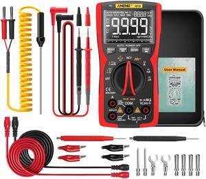 ANENG Q10 Digital Multimeter 9999 Professional Tester Multimetro True RMS Analog DIY Transistor Capacitor NCV Testers Lcr Meter & 16 in 1 Combination Line - Red