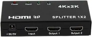 1.4 1 in 2 Out HDMI Splitter 1x2 Support Full HD 1080p Ultra HD 4kx2k For x-box ps4 STB HDTV