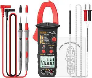 ANENG ST184 Digital Multimeter Clamp Meter True RMS 6000 Counts Professional Measuring Testers AC/DC Voltage AC Current Ohm & NO Packing Box - Red