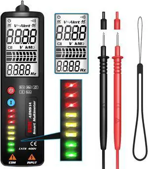 BSIDE ADMS1A 2.4” LCD Voltage Detector Pen Non-contact AC Voltage Tester Volt Ohm Hz Continuity V-Alert Tester with Flashlight