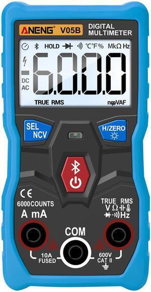 ANENG V05B Digital Bluetooth Multimeter 6000 Counts Professional Analog Multimeter AC/DC Currents Voltage Mini Testers True RMS Multimetro & Packing Box - Blue