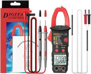 ANENG ST184 Digital Multimeter Clamp Meter True RMS 6000 Counts Professional Measuring Testers AC/DC Voltage AC Current Ohm & Packing Box - Red
