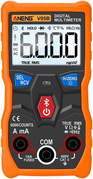 ANENG V05B Digital Bluetooth Multimeter 6000 Counts Professional Analog Multimeter AC/DC Currents Voltage Mini Testers True RMS Multimetro & Packing Box - Orange