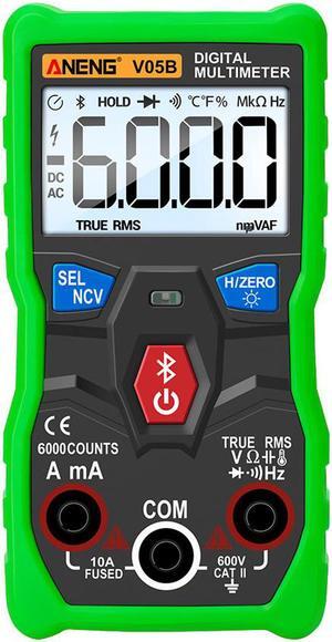 ANENG V05B Digital Bluetooth Multimeter 6000 Counts Professional Analog Multimeter AC/DC Currents Voltage Mini Testers True RMS Multimetro & Packing Box - Green