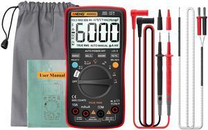 ANENG AN9002 Bluetooth Digital Multimeter 6000 Counts Professional MultimetroTrue RMS AC/DC Current Voltage Tester Auto-Range - Red