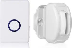 Motion Sensor Alarm Wireless Long Range Motion Detector Alarm Motion Doorbell Door Sensor Chime Weatherproof Outdoor Indoor 5 Volume Levels 48 Ringtones for Home/Business