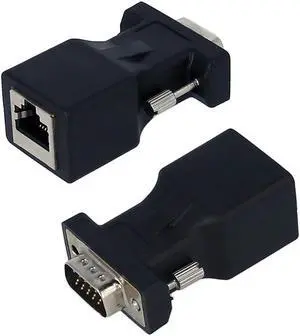 2PCS VGA to RJ45 Adapter VGA Male to RJ45 Adapter Ethernet Port Converter CAT5e CAT6 Network Cable Adapter