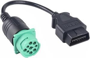 9 Pin to 16 Pin Truck Diagnostic Cable OBD2 Cable Diagnostic Scanner Adapter Cable