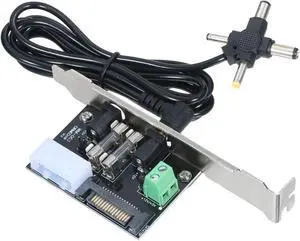 ATX Controller Board DC Power Module Expansion Board Mainboard Full Height Motherboard Attached 4-Plug Power Line Driver Board for Monitor / Printer / Network Equipment / DIY Audio