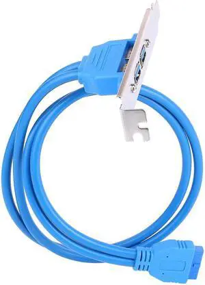 USB 3.0 Dual Port PCI Bracket Cable Motherboard to Back of Computer Case 20pin Header Connector Cable Adapter