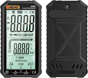 ANENG 620A 4.7-Inch LCD Display AC/DC Digital Multimeter Ultraportable True-RMS Multimeter Auto-Ranging Multi Tester with Amp Volt Ohm Capacitance Continuity Temperature Frequency Diode Tests NCV Test