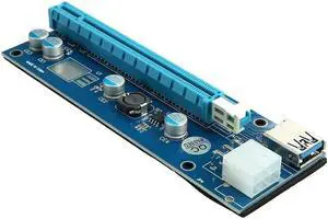 PCI-E 1X to PCI-E 16X Adapter Card PCI-E 6Pin Converter Card with USB3.0 Data Cable SATA Power Cable for Bitcoin Mining
