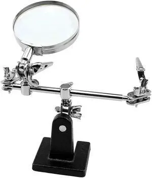 Helping 3rd Hand Soldering Iron Hobby Tool Vise Clamp Magnifying Glass Electricians Tool