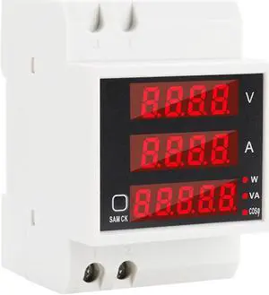 Multi-functional Digital Din Rail Current Voltage Power Ammeter Voltmeter Display Meter AC 80-300V / 100A