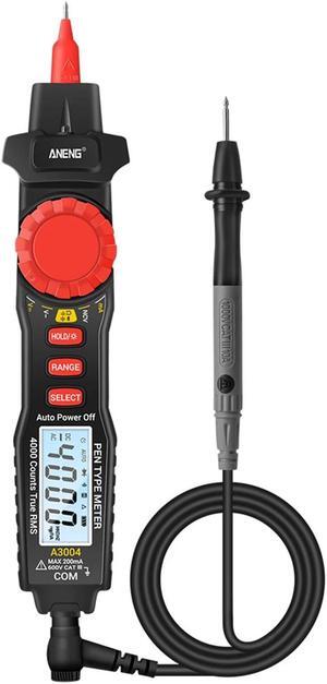 ANENG A3004 Digital Pen Multimeter Auto Range NCV AC/DC Voltmeter Ammeter Ohmmeter Resistance Meter with Capacitance Diode Test Continuity Alarm Backlit LCD Screen with Data Hold Flashlight