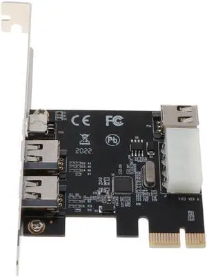 PCI-e 1X IEEE 1394A 4 Port(3+1) Firewire Card Adapter 6-4 Pin Cable For Desktop PC K1AA