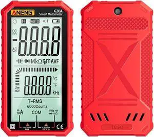 ANENG 620A 4.7-Inch LCD Display AC/DC Digital Multimeter Ultraportable True-RMS Multimeter Auto-Ranging Multi Tester with Amp Volt Ohm Capacitance Continuity Temperature Frequency Diode Tests NCV Test
