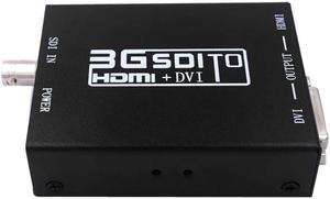 3G SDI to HDMI + DVI Converter 1080P HD Video SD-SDI HD-SDI 3G-SDI Signals with Power Adapter