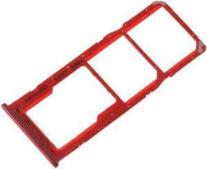 Dual SIM Tray Micro SD Card Tray Holder Slot Replacement For Samsung Galaxy A50 A505 / A30 A305 (Red)