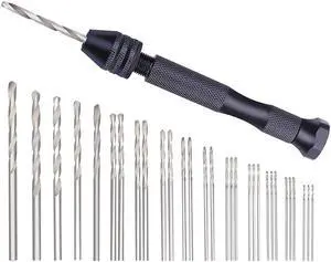 Hand Drill Bits Set 31Pcs Hand Drill Set Precision Pin Vise Micro-Mini Twist Drill Bits For Metal Wood Delicate Manual Work