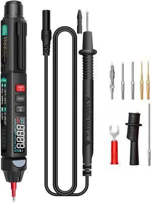 ANENG A3008 Pen Multimeter 6000 Counts Digital Multimeter Meter Tester with LCD Display Backlight Flashlight NCV Auto-off Multiple Accessories for Voltage Current Resistance Capacitance Diode Continui