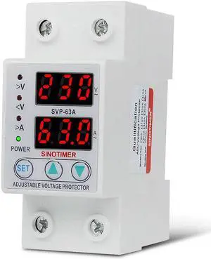 220V AC 63A Automatic Self-connectiong Over Or Under Voltage Protection Relay Protectors With Current Overload Protection