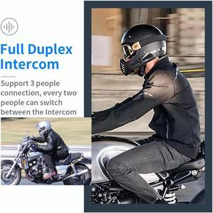 Motorcycle BT Intercom with FM Radio Helmet BT Headset Waterproof Universal Communication System for ATV Dirt Bike Motorcycle