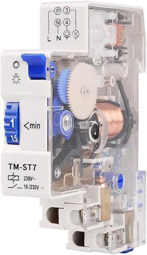 230V AC 7 Minutes Mechanical Timer 18mm Single Module Din Rail Staircase Timer Time Switch Timer Clock