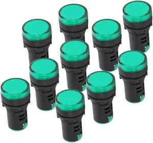 10PCS AD16-22DS LED Indicator Light High Brightness Green LED Signal Lamp for Signal Indication Lamp