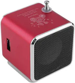 Fineblue Mini Portable Music Speaker TD-V26 Micro SD TF MP3 Player Support FM Radio USB Stereo Speakers for MP4 Computer PC - Red