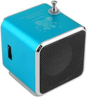 Fineblue Mini Portable Music Speaker TD-V26 Micro SD TF MP3 Player Support FM Radio USB Stereo Speakers for MP4 Computer PC - Blue