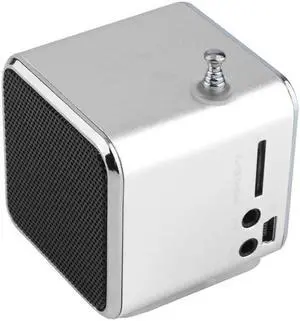 Fineblue Mini Portable Music Speaker TD-V26 Micro SD TF MP3 Player Support FM Radio USB Stereo Speakers for MP4 Computer PC - Silver