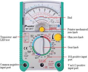 Pro'skit MT-2017 Analog Multimeter Safety Standard Professional Ohm Test Meter DC AC Voltage Current Resistance Analog Multimeter