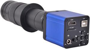 16MP HDMI USB HD Industry Digital Video Microscope Camera Digital Zoom 60Hz For Phone Repair + 180X C-mount Lens
