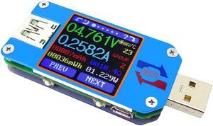 RD UM25 USB 2.0 Type- C Color LCD Display Tester Digital Voltmeter Ammeter Usb Tester Current Voltage Meter Battery Charge Cable Impedance Resistance Measure No Communication Version
