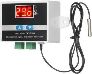 GeekTeches TMC-W2000 DC12V High Precision LCD Digital Temperature Controller Thermostat with Waterproof Sensor Probe