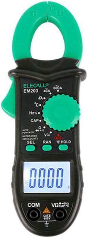 ELECALL EM203 4000 Counts AC/DC Voltage Current Resistance Capacitance Frequency Temperature Measurment Digital Clamp Meter