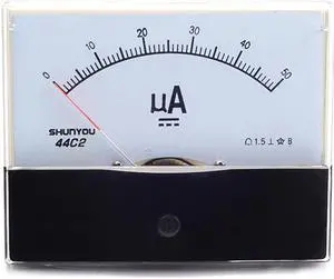 ELECALL 44C2 50uA Ammeter Analog Current Test Meter DC Mechanical Header Ammeter