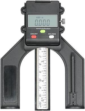 0-130mm Digital LCD Display Height Gauge Depth Gauge Table Saw Height Gauge with Three Measurement Units Locking Screw for Woodworking Router Table