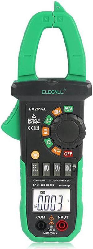 ELECALL EM2015A 26mm Jaw Capacity Easy To Separate The Wire NCV Digital Clamp Meter With Torch Diode Resistance Measurement