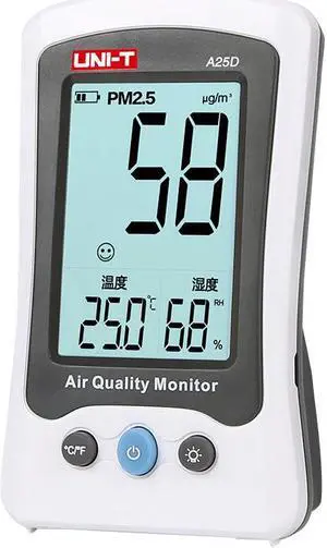 UNI-T A25D PM2.5 air quality monitor Temperature Humidity For Outdoor Indoor Environmental Auto Range Gas analyzer