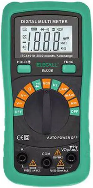 ELECALL Digital Multimeter EM33E Auto Range Protection AC DC Ammeter Voltmeter Ohm Frequency Electrical Tester Diode Detector