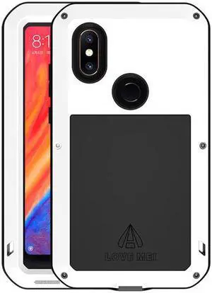 LOVE MEI Aluminum Metal Case For Xiaomi Mi MIX 2S MIX2S Cover Powerful Armor Shockproof Life Waterproof Case For Xiaomi Mi MIX 2S MIX2S (White)