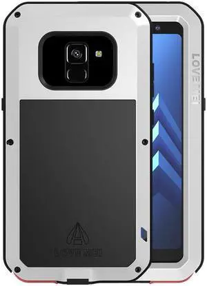 LOVE MEI Aluminum Metal Case For Samsung Galaxy A8 Plus Cover Powerful Armor Shockproof Life Waterproof Case For Samsung Galaxy A8 Plus (Silver)