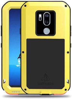 LOVE MEI Aluminum Metal Case For LG G7 Cover Powerful Armor Shockproof Life Waterproof Case For LG G7 (Yellow)
