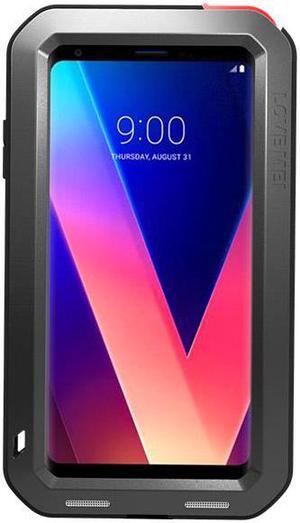 Love Mei Armor Metal Case For LG V30 Plus Cover Powerful Aluminum Shockproof Life Waterproof Case For LG V30 Plus Case (Black)