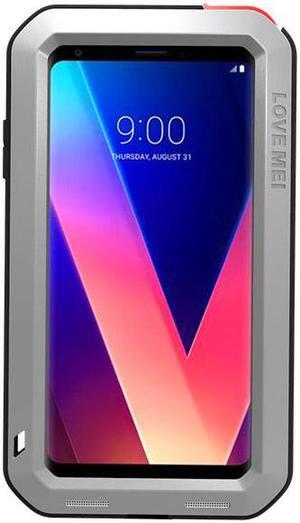 Love Mei Armor Metal Case For LG V30 Plus Cover Powerful Aluminum Shockproof Life Waterproof Case For LG V30 Plus Case (Silver)
